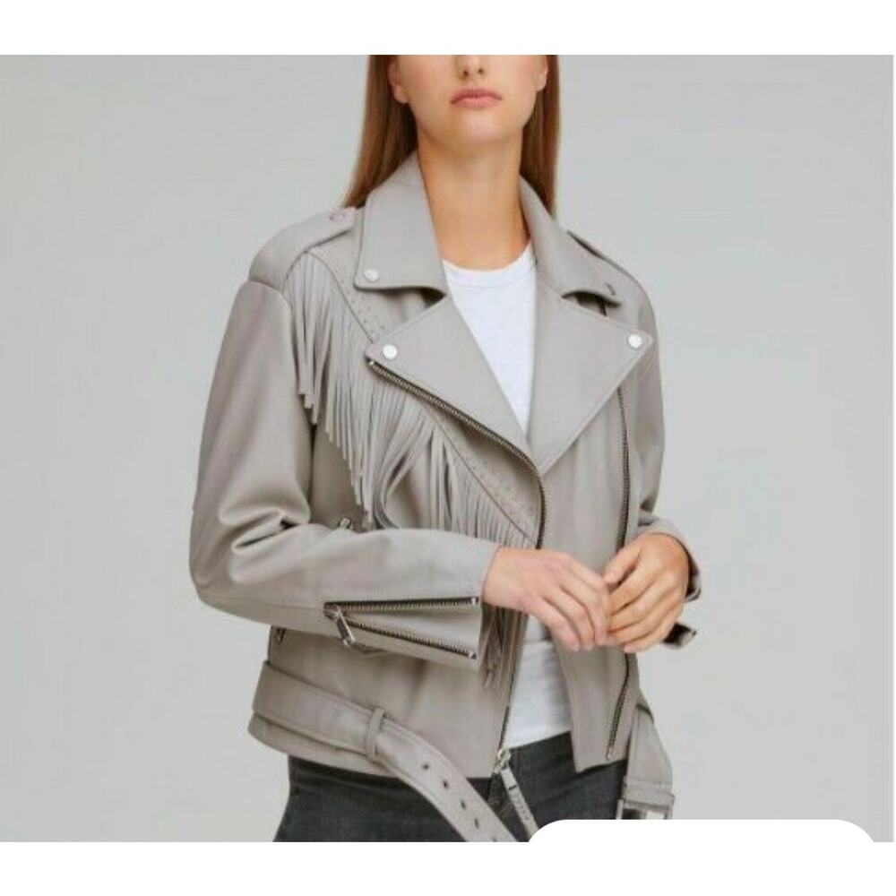 Andrew Marc - Zariah / XL /  Fringe Genuine Leather Moto Jacket
